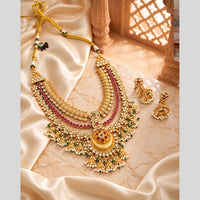 Tanish Art Jewellery Traditional Pota Stone And Beads Long  Necklace Set