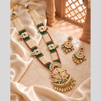Tanish Art Jewellery Traditional Pota Stone And Beads Long  Necklace Set