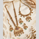 Tanish Art Jewellery Traditional Pota Stone And Beads Meenakari Double Necklace Set
