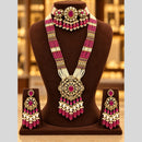 Tanish Art Jewellery American Diamond Dual Layer Designer Necklace Set