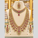Tanish Art Jewellery American Diamond Dual Layer Designer Necklace Set