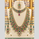 Tanish Art Jewellery American Diamond Dual Layer Designer Necklace Set