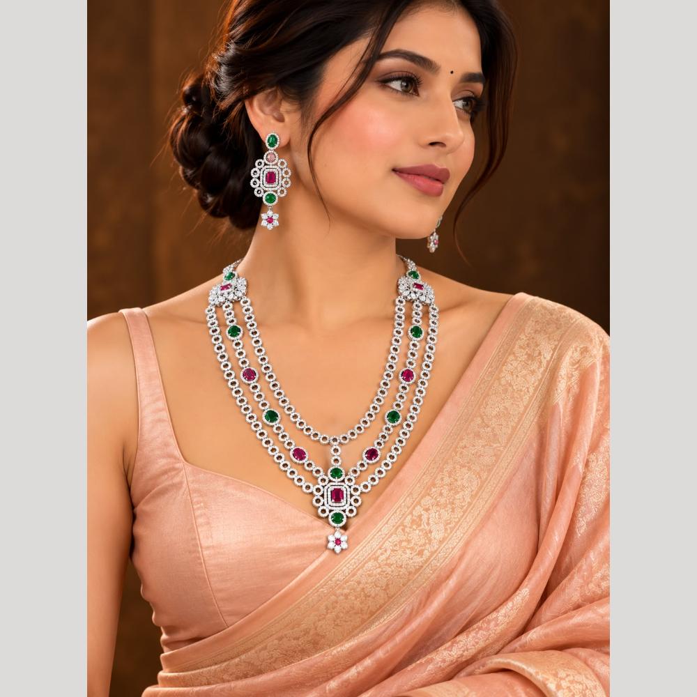 Tanish Art Jewellery Bridal Look American Daimond Necklace Set