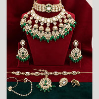 Tanish Art Jewellery Graceful Kundan Stone Semi-Bridal Choker Necklace Set