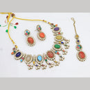 Tanish Art Jewellery Statement Multi - Color Pota Stone Neckalce Set 