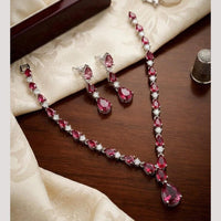 Tanish Art Jewellery Graceful American Diamond Necklace Choker Set