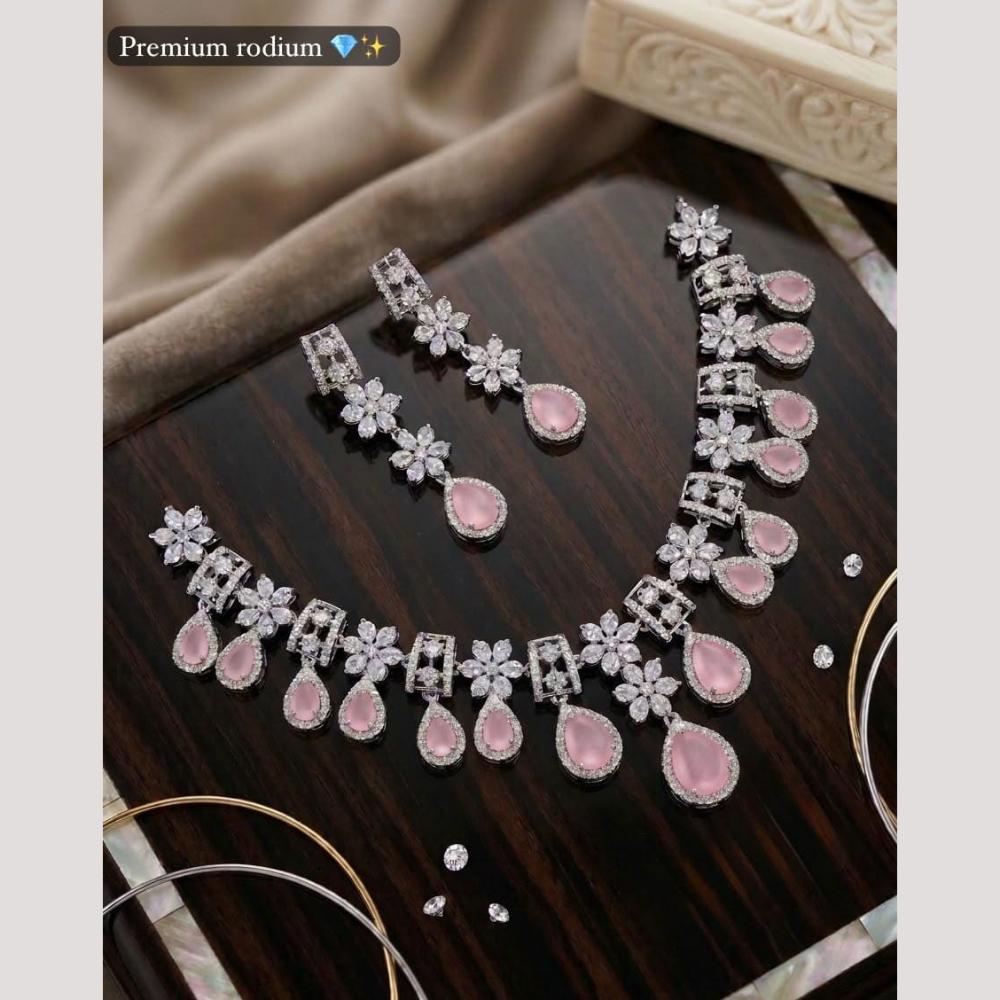 Tanish Art Jewellery Graceful American Diamond Necklace Choker Set