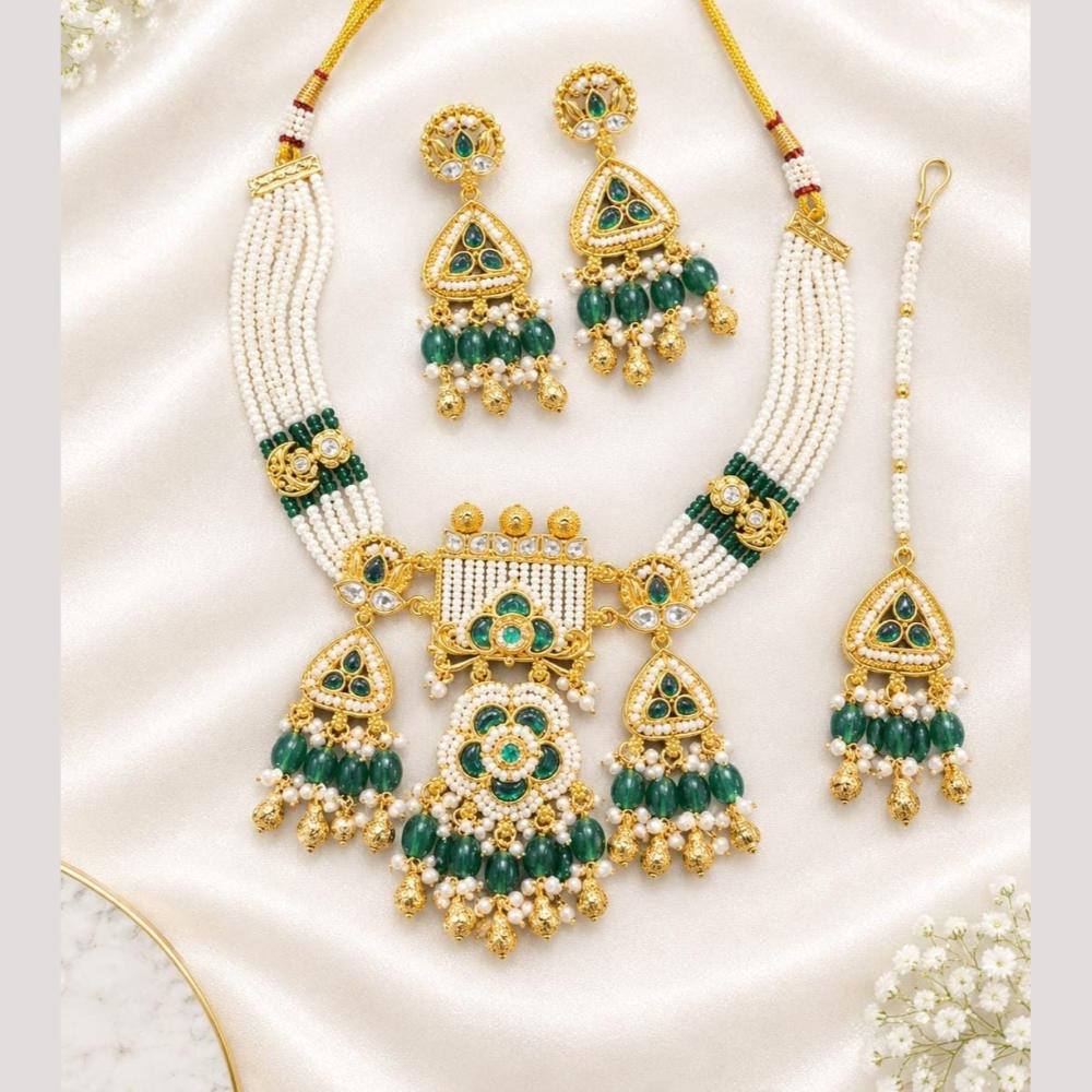 Tanish Art Jewellery Polki Kundan And Pearl Necklace Choker Set