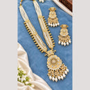 Tanish Art Jewellery Polki Kundan And Pearl Long  Necklace Set