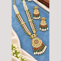 Tanish Art Jewellery Polki Kundan And Pearl Long  Necklace Set
