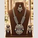 Tanish Art Jewellery American Diamond And Beads Long Necklace Set