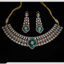 Tanish Art Jewellery American Diamond And Polki Kundan Choker Necklace Set