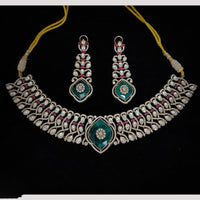 Tanish Art Jewellery American Diamond And Polki Kundan Choker Necklace Set