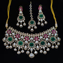 Tanish Art Jewellery American Diamond Choker Necklace Set