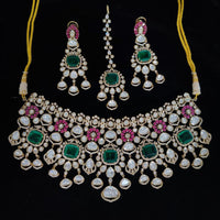 Tanish Art Jewellery American Diamond Choker Necklace Set