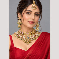 Tanish Art Jewellery Kundan Stone & Meenakari Choker Necklace Set