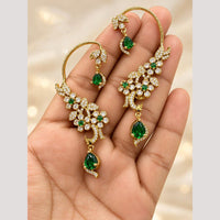 Tanish Art Jewellery Premium American Diamond Ear Cuff Dangler Earrings