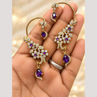 Tanish Art Jewellery Premium American Diamond Ear Cuff Dangler Earrings