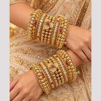 Tanish Art Jewellery Graceful Pota Stone Traditional Bangles Set