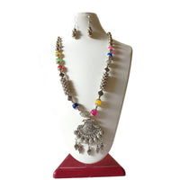 Shrichhemkari Art Oxidised Plated Beads Long Necklace Set