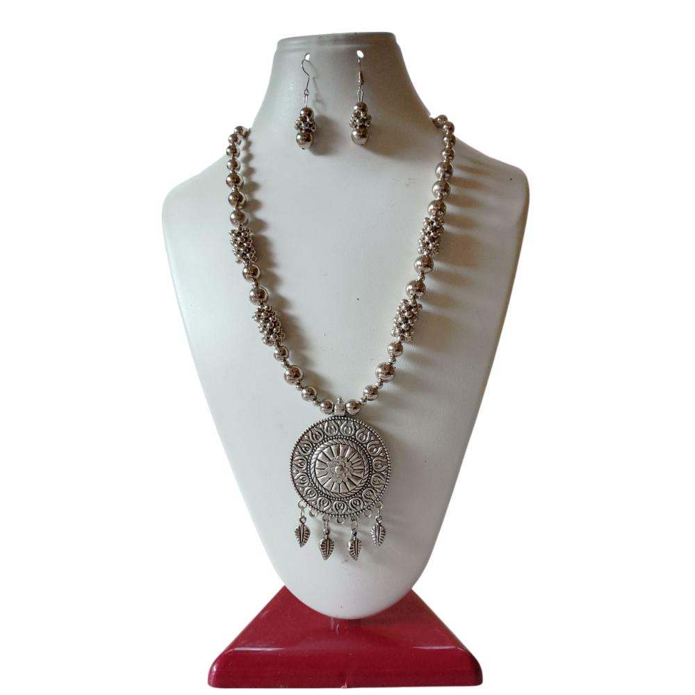 Shrichhemkari Art Oxidised Plated Beads Long Necklace Set