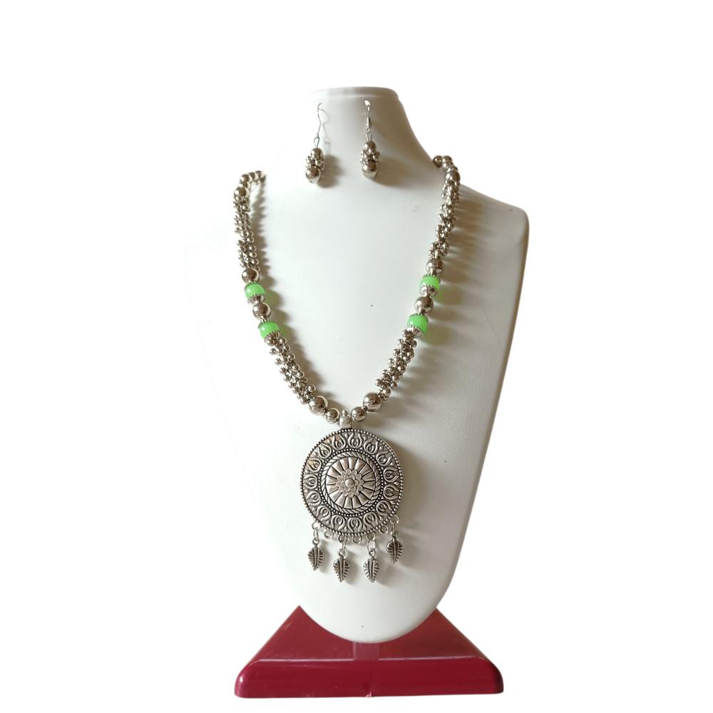 Shrichhemkari Art Oxidised Plated Beads Long Necklace Set
