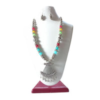 Shrichhemkari Art Oxidised Plated Beads Long Necklace Set