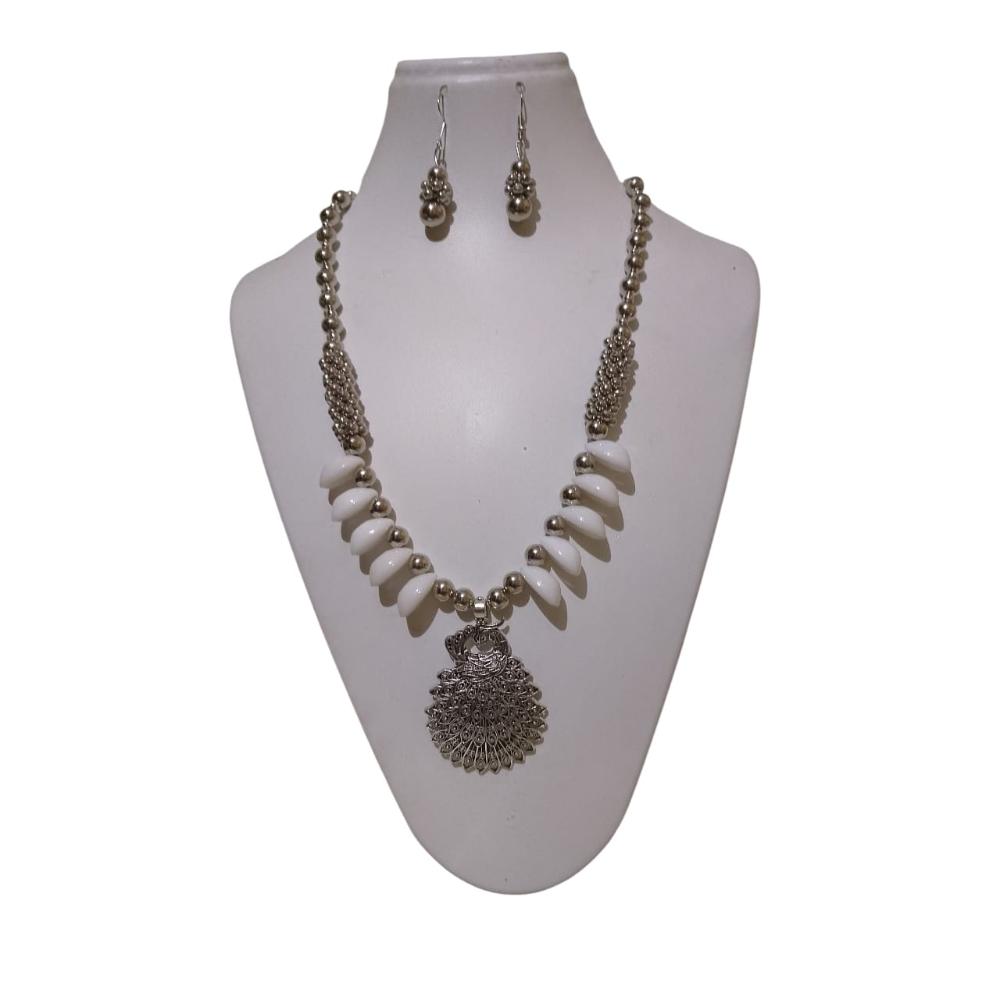 Shrichhemkari Art Oxidised Plated Beads Long Necklace Set