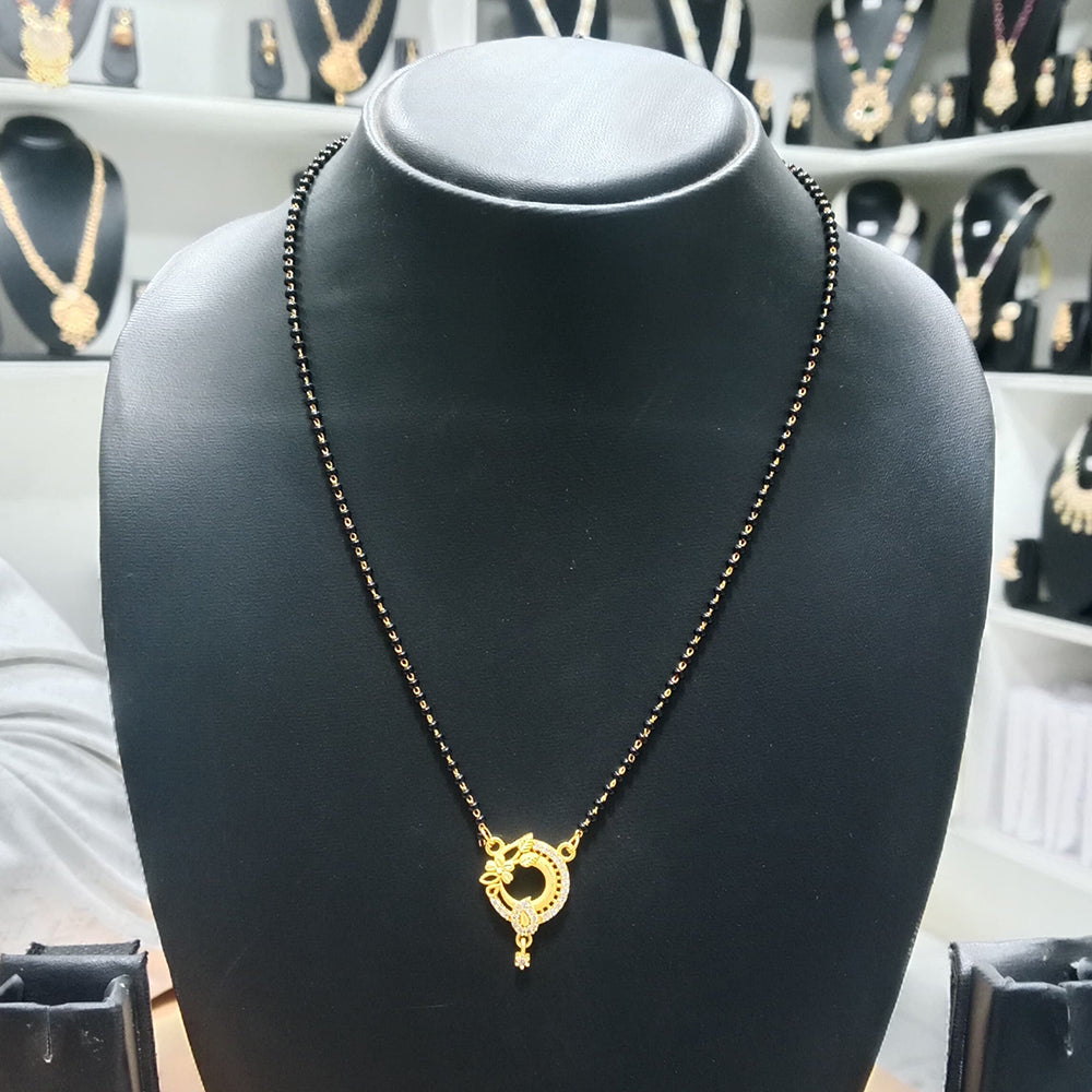 Harakh Sales Stylish Austrian Stone And Black Beads Mangalsutra