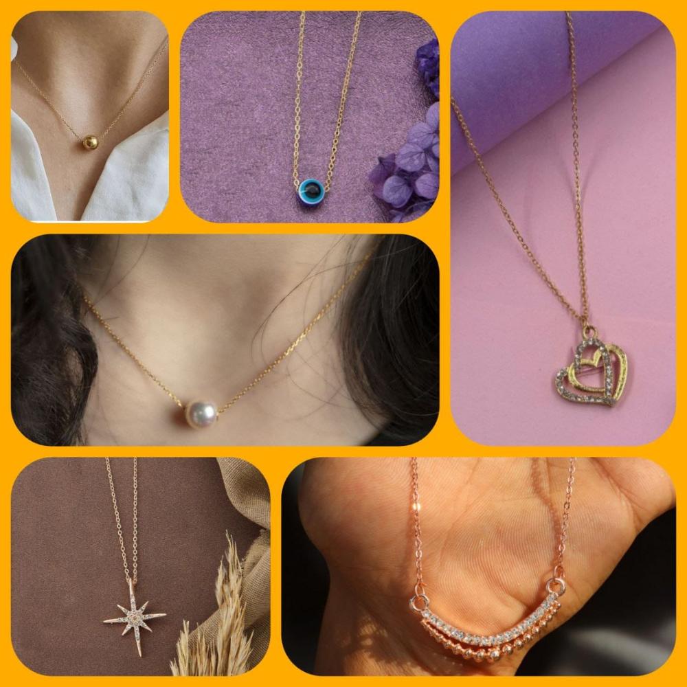 Surat Jewel Elegant Austrian Stone Assorted Design Chain Pendant
