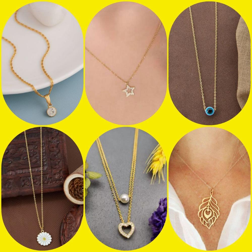 Surat Jewel Elegant Austrian Stone Assorted Design Chain Pendant