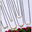 Surat Jewel Premium Austrian Stone And Black Beads Mixed Design Mangalsutra