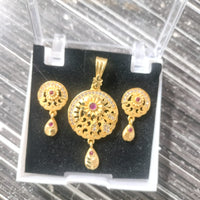 Santosh Chudighar Shimmering Austrian Stone Pendant Set