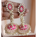 ZF Collection Traditional Kundan And Pearl Meenakari Designer Jhumki Earrings