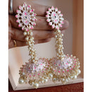 ZF Collection Traditional Kundan And Pearl Meenakari Designer Jhumki Earrings