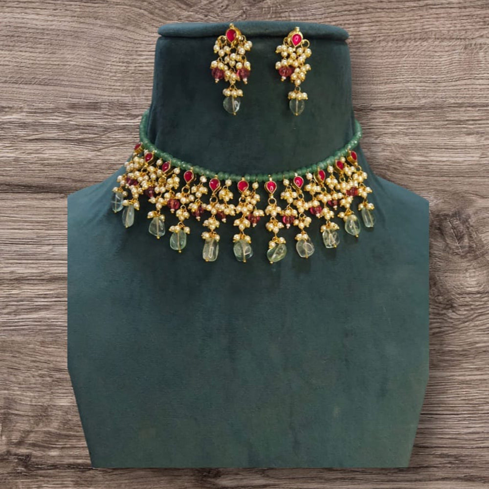 ZF Collection Pota Stone Pearl And Beads Choker Necklace Set