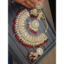 ZF Collection Premium Kundan Stone Beads And Pearl Necklace Set