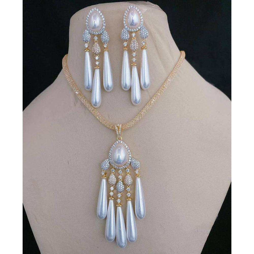 ZF Collection Glam Austrian Stone And Beads Fashion Necklace Set