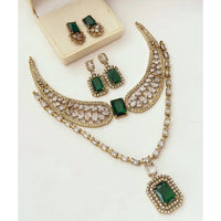 ZF Collection Royal American Diamond Fashion Double Necklace Set