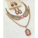 ZF Collection Royal American Diamond Fashion Double Necklace Set