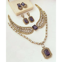 ZF Collection Royal American Diamond Fashion Double Necklace Set