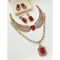 ZF Collection Royal American Diamond Fashion Double Necklace Set