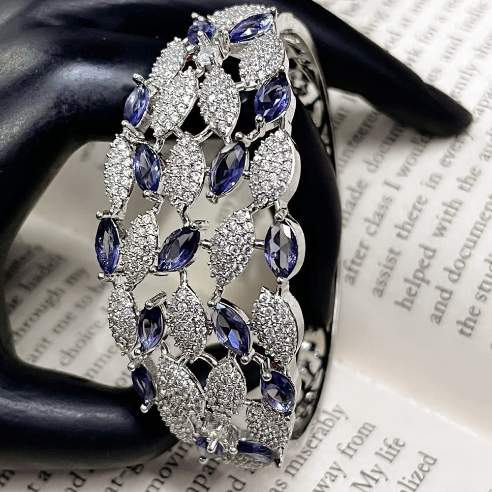 ZF Collection Crytsal Stone And Austrian Stone Openable Bracelet