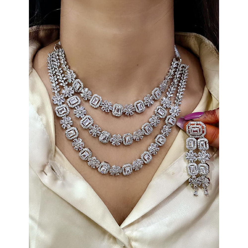 ZF Collection Designer American Daimond Necklace Set