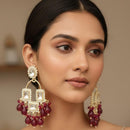 ZF Collection Royal Kundan Austrian Stone Beaded Dangler Earrings