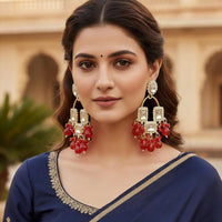 ZF Collection Royal Kundan Austrian Stone Beaded Dangler Earrings