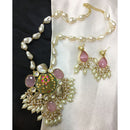 ZF Collection Pota Stone And Mother of Pearl Designer Long Necklace Set