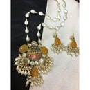 ZF Collection Pota Stone And Mother of Pearl Designer Long Necklace Set