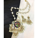 ZF Collection Pota Stone And Mother of Pearl Designer Long Necklace Set