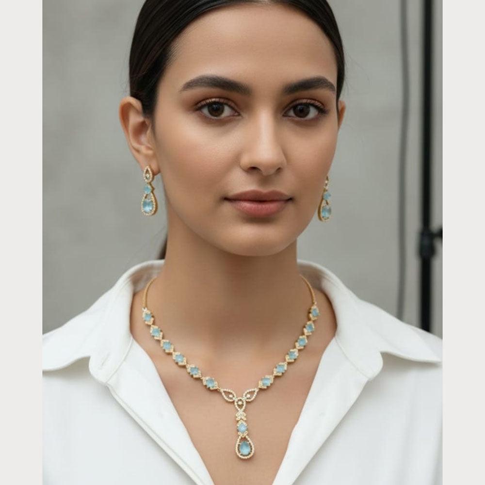 ZF Collection Luxury American Diamond Necklace Set